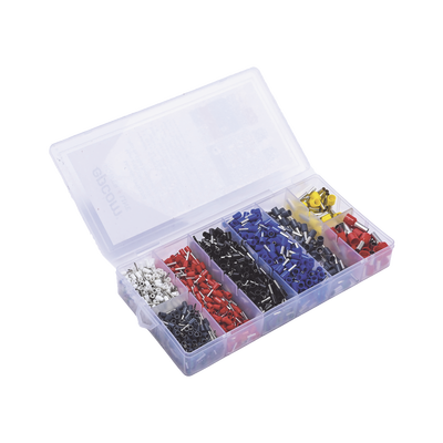 Juego de Terminales Ferrul / 1200 Piezas / 0.5 a 10 mm² / Cobre/Latón Estañado / Polipropileno / Bajo Voltaje