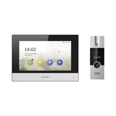 Kit de Videoportero Híbrido / Pantalla Táctil 7" / Cámara 720x576p / IP a 4 Hilos / Wi-Fi y Cableado / PoE 802.3af / Expansión a 6 Monitores