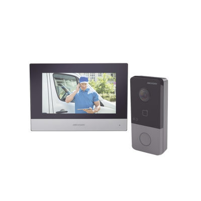 Kit de Videoportero IP / PoE / 1080p / Monitor Táctil 7" / IR 3 m (9.8 ft) / Lector MIFARE / IP65 / 1 Departamento