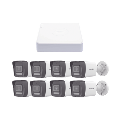 Kit de Videovigilancia IP / NVR 8 Canales PoE / 8 Cámaras Bala 2 Megapixel / ColorVu Lite / IR 30 m (98.4 ft) / Lente 2.8 mm 103°