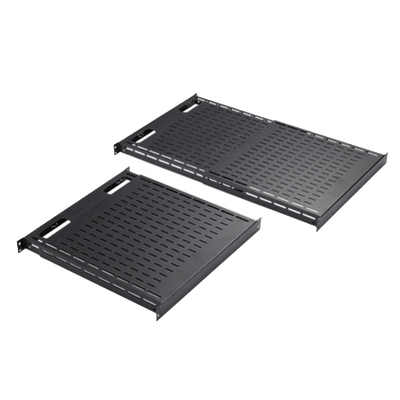 Charola Ventilada de Instalación sin Herramienta / Superficie 19" / Ajustable 792 a 1151 mm (31.2 a 45.3 in) / Carga 68 kg (150 lb) / Acero Negro