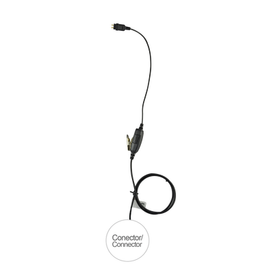 Cable PTT para Radio / Kevlar Reforzado / Conector 5 lb / Desconexión Rápida / Compatible Hytera PD700