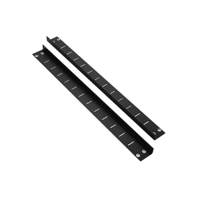 Rieles posteriores / 12 UR / Carga 250 lbs (113.4 kg) / Profundidad 25' (635 mm) o 30' (762 mm) / Color negro