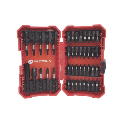 Juego de Puntas para Taladro / 42 Piezas / Entrada Hexagonal 1/4" / Acero S2 / Estuche Resistente a Impactos
