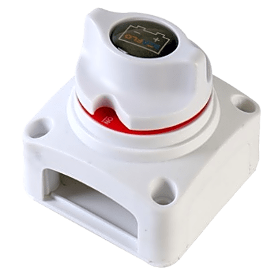 Interruptor de Batería / 2 Posiciones / 275A DC Continuo / 1250A DC Arranque / 8-50V DC / Terminales Cobre 10 mm / Montaje Empotrado o Superficial