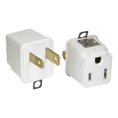 Adaptador de Aterrizado a Polarizado / 127V / 15A / ABS / 2 Piezas