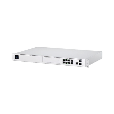 Gateway UniFi / 8 Puertos Gigabit / 2 Puertos 10G SFP+ / Rack 1U / NVR con Bahía HDD / IDS-IPS 3.5 Gbps