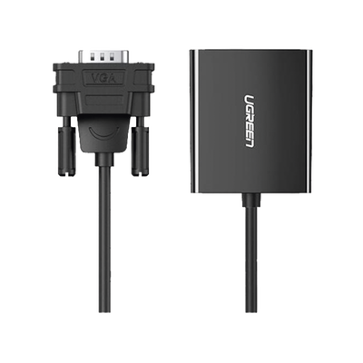 Adaptador VGA a HDMI / 1080P@60Hz / Audio 3.5mm / USB-C 5V / Cable 15cm (5.91 pulgadas) / 28AWG