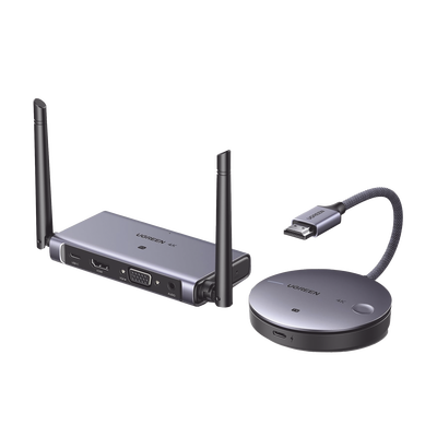 Extensor HDMI Inalámbrico / 4K@30Hz / Alcance 50 m (164 ft) / Salida HDMI y VGA Simultánea / Audio 3.5 mm / Plug & Play / Banda 5 GHz