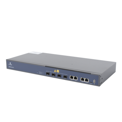 OLT GPON / 2 Puertos PON / 4 Puertos Uplink / Hasta 256 ONUs / Alcance 20 km / Montaje en Rack